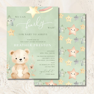 Invitation Nous pouvons attendre le Baby shower vert Sage