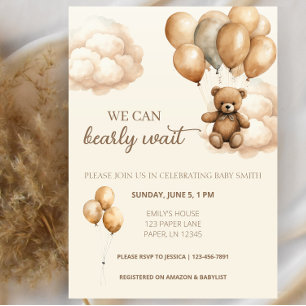 Invitation Nous pouvons attendre l'Invitation Baby shower des