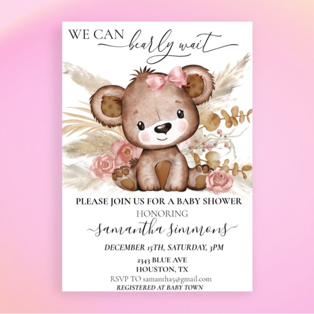 Invitation Nous pouvons attendre prématurément Baby shower Ou (Créateur téléchargé)