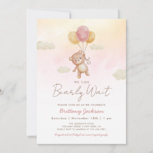 Invitation Nous pouvons attendre prématurément Ballons Ours B