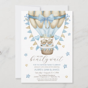 Invitation Nous Pouvons Attendre Rapidement Jumeau Bébé Bébé 