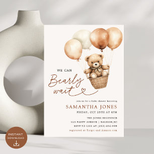 Invitation Nous pouvons attendre un Baby shower neutre pour l