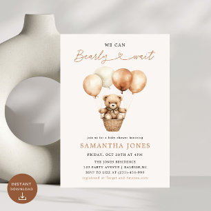 Invitation Nous pouvons attendre un Baby shower neutre pour l