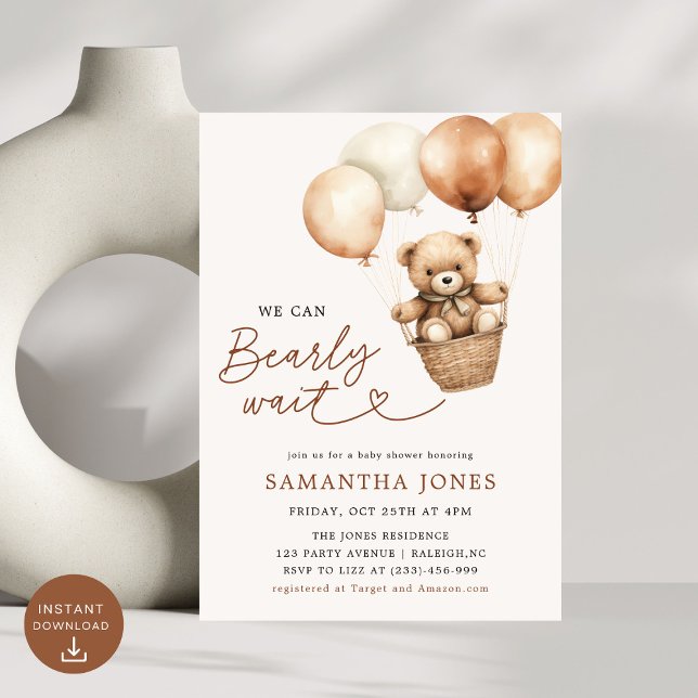 Invitation Nous pouvons attendre un Baby shower neutre pour l (Créateur téléchargé)