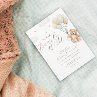 Invitation Nous pouvons attendre un Baby shower neutre pour l