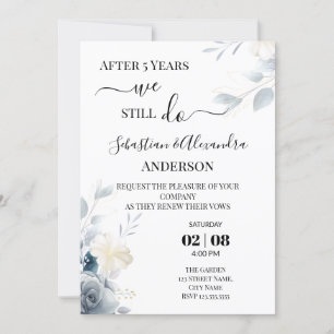 Invitation Nous renouvelons encore les vœux de mariage Annive