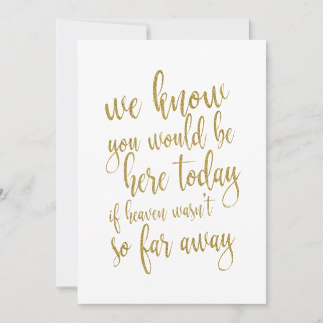 Invitation Nous savons que vous seriez ici signe de mariage a (Devant)