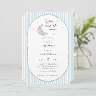 Invitation Nous sommes au-dessus de la lune Baby Shower