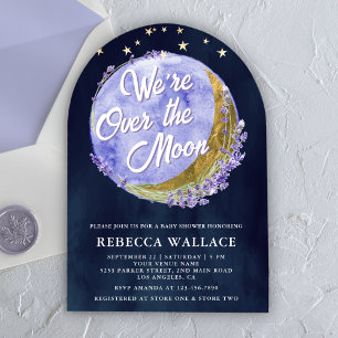 Invitation Nous sommes au-dessus de la lune Lavande Nuit Arch