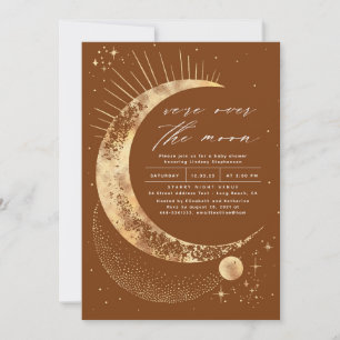 Invitation Nous sommes au-dessus du Baby shower de la Lune