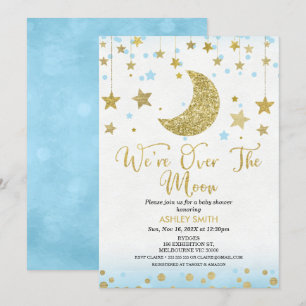 Invitation Nous sommes au-dessus du Baby shower des Lunes Boy
