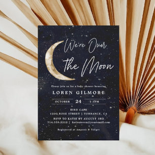 Invitation Nous Sommes Au-Dessus Du Baby shower Lune   Galaxi