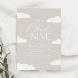 Invitation Nous sommes dans le nuage neuf Baby shower neutre