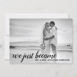 Invitation Nous Sommes Devenus M. Mme Photo Réception Mariée