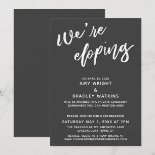 Invitation Nous sommes en train d'Eloping Simple Dark Grey ma