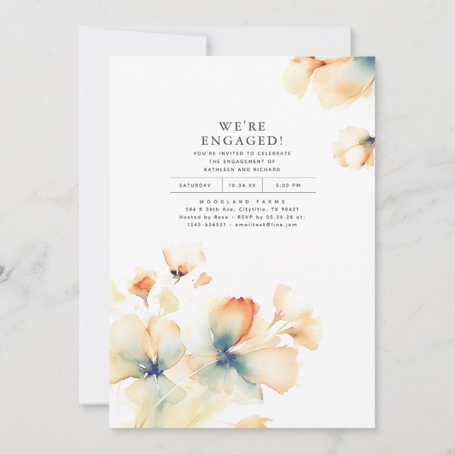 Invitation Nous sommes engagés Romantic Engagement Party Phot (Devant)