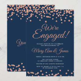 Invitation Nous sommes engagés ! Rose Parties scintillant or 