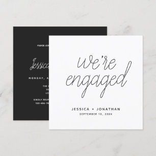 Invitation Nous sommes engagés Simple Engagement Party Callig