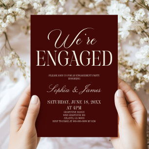 Invitation Nous sommes fiancés Fête de fiançailles en Bourgog