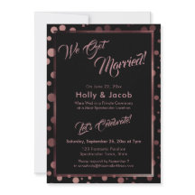 Nous sommes mariés ! Bulles de confettis rose gold