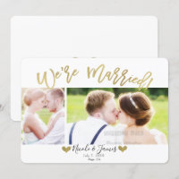 Nous sommes mariés Gold Modern Photo Mariage Fianç