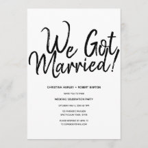 "Nous sommes mariés!" Réception de mariage avec sc