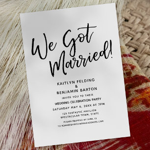 Invitation "Nous sommes mariés !" Réception de mariage avec u