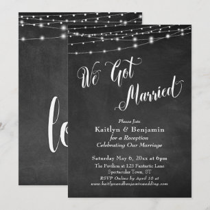 Invitation Nous sommes mariés Typographie Tableau noir Guirla
