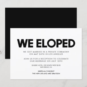 Invitation Nous sommes partis en amoureux Annonce de mariage 