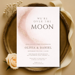 Invitation Nous sommes ravis pour le bébé Rose Fête prénatale