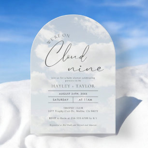 Invitation Nous sommes sur Cloud 9 Baby shower Arch
