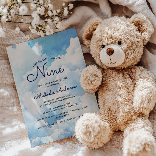 Invitation Nous sommes sur Cloud Nine Watercolor Baby shower 