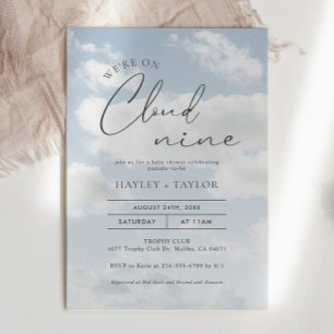 Invitation Nous sommes sur le Baby shower Cloud 9