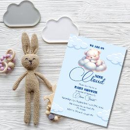 Invitation Nous sommes sur le Baby shower du nuage neuf