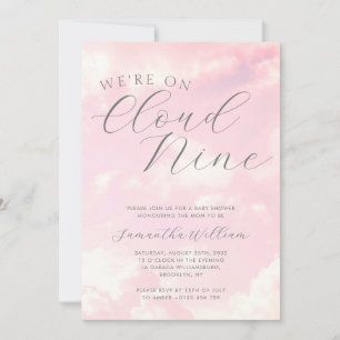 Invitation Nous Sommes Sur Le Baby shower Nuage Neuf Nuages R