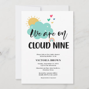 Invitation Nous sommes sur l'invitation de Baby Shower Cloud