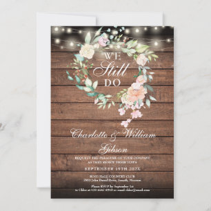 Invitation Nous Sommes Toujours Vow Renouveler Floral Lumière