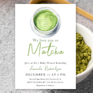Invitation Nous t'aimons tellement Baby shower Matcha