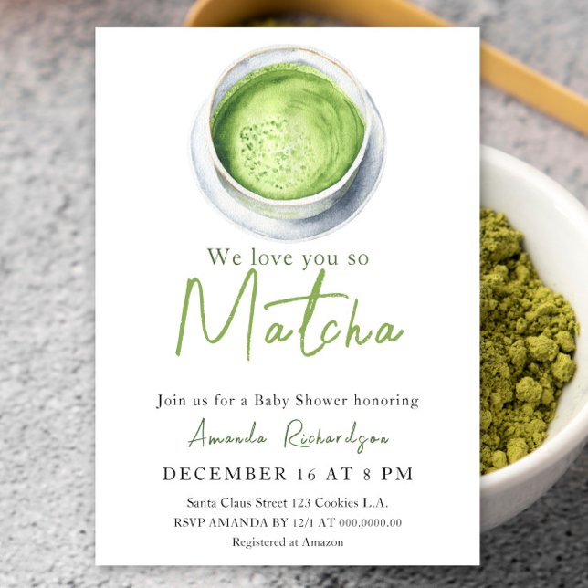 Invitation Nous t'aimons tellement Baby shower Matcha (Créateur téléchargé)