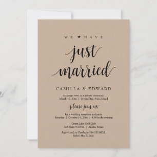 Invitation Nous Venons De Nous Marier, Mariage Du Parti De L'