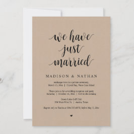 Invitation Nous venons de nous marier, Mariage Elopement Part
