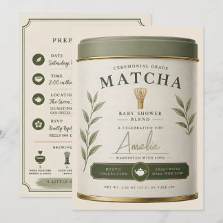 Invitation Nous vous aimons tellement Matcha Baby Shower Sage