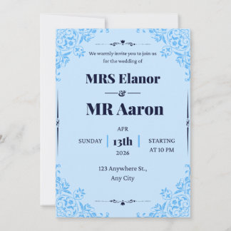 Invitation Nous vous invitons chaleureusement au mariage de