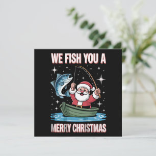 Invitation Nous vous pêchons un joyeux Noël pêcheur Père Noël