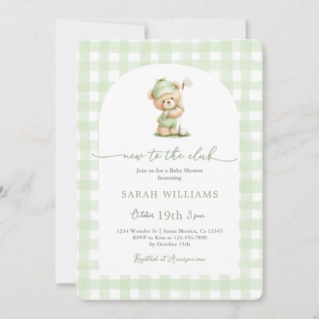 Invitation Nouveau au Club Baby shower (Devant)