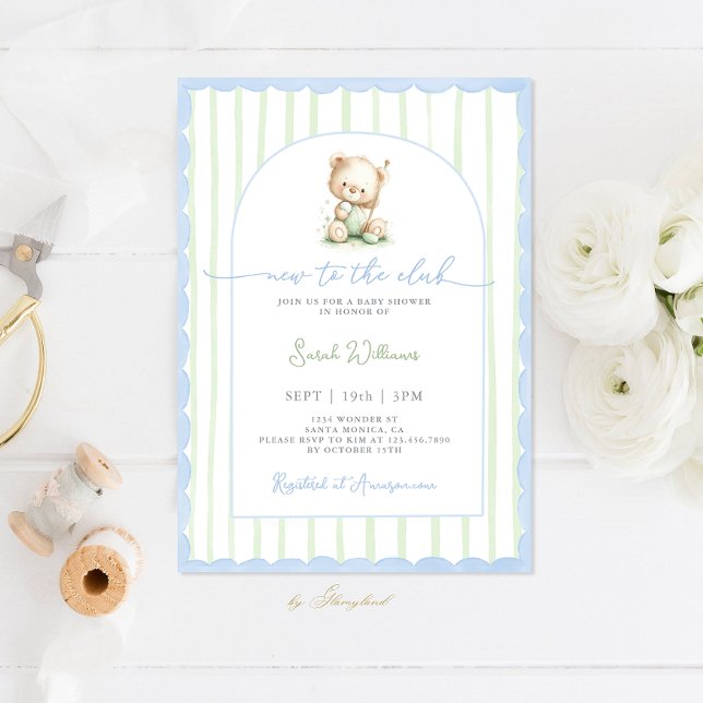 Invitation Nouveau au Club Golf Baby shower (Créateur téléchargé)