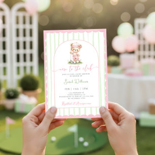 Invitation Nouveau au Club Golf Baby Shower Fille