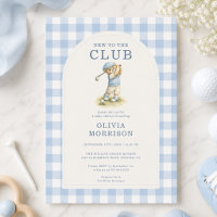 Nouveau au Club Golf Bear Blue Garçon Baby Shower