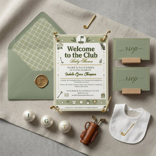 Invitation Nouveau au Preppy Sage Green Country Club Golf