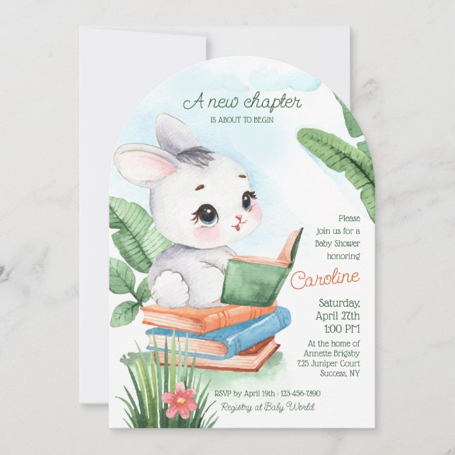 Invitation Nouveau Baby shower de chapitre (Devant)